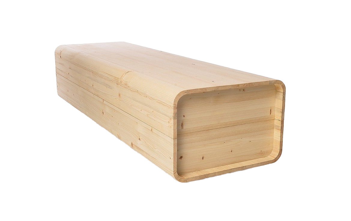 Optimistic Coffin Natur geölt, geschlossen in Schrägansicht