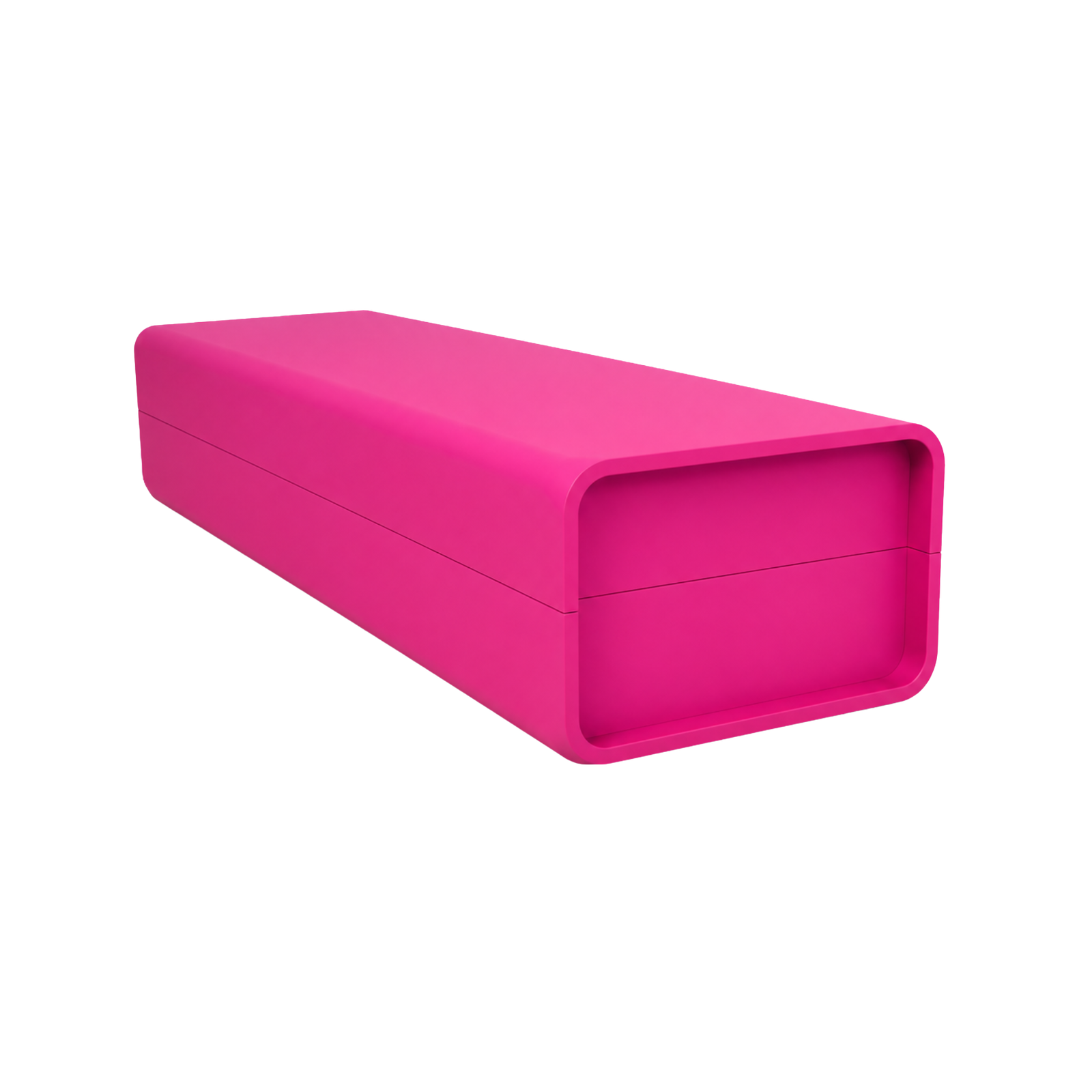 Optimistic Coffin Pink lasiert, geschlossen in Schrägansicht